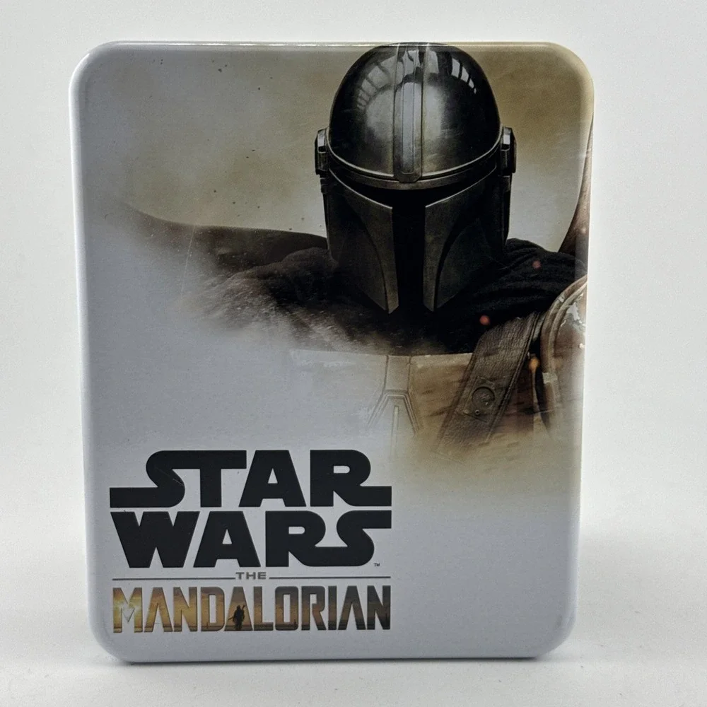 Buckle-Down Star Wars Mandalorian Creed Mens Bifold Wallet in Tin Box Grey New